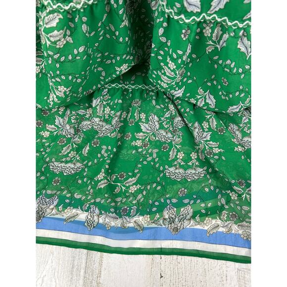 Max Studio womens extra small Georgette Sleeveless Maxi Dress Green Peony new - Picture 5 of 6